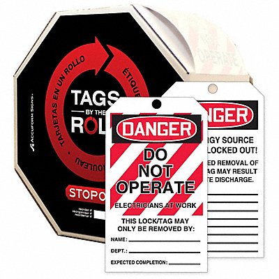 ACCUFORM TAR400 Danger Tag By The Roll 6-1/4X3 PK100