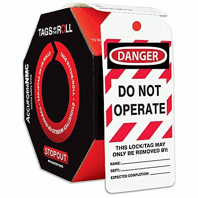 ACCUFORM TAR404 Danger Tag By The Roll 6-1/4X3 PK100