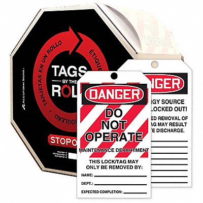 ACCUFORM TAR474 Danger Tag By The Roll 6-1/4X3 PK250