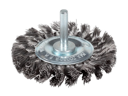 Weldclass TO-3074 Wire Brush Spindle Wheel Twist-Knot 70mm Mild-Steel