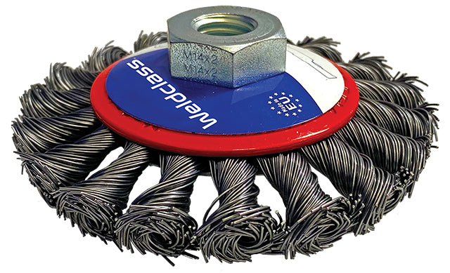 Weldclass TO-3098 Wire Brush Bevel Twist-Knot 100mm M14x2/10x1.5 Mild-Steel