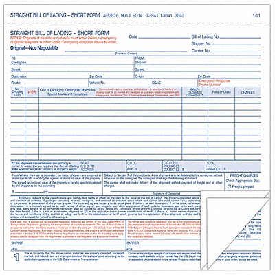 TOPS L3841 Form Bill/Lading Shrt Tri PK250