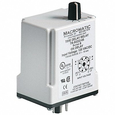 MACROMATIC TR5052208 H7794 Single Function Time Delay Relay 120VAC/DC 8Pins