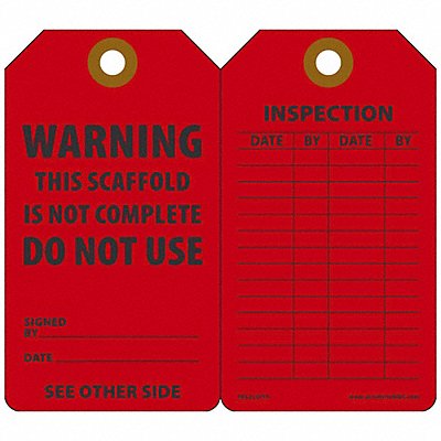 ACCUFORM TRS322PTP Sfty Tag 5 3/4in H 3 1/4in W Plastic PK25