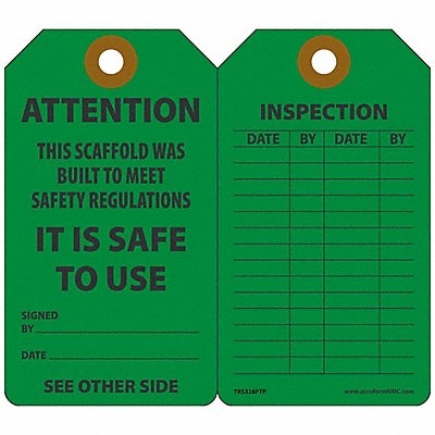 ACCUFORM TRS328PTP Sfty Tag 5 3/4in H 3 1/4in W Plastic PK25