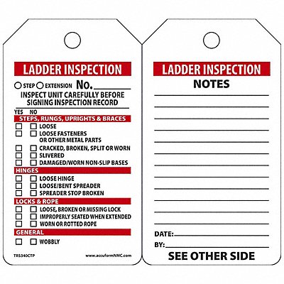 ACCUFORM TRS340CTP Inspection Tag 5-3/4 x 3-1/4 PK25