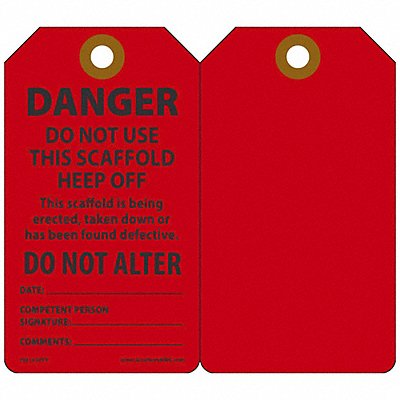 ACCUFORM TSS101PTP Dngr Tag 5 3/4in H 3 1/4in W Plastic PK25