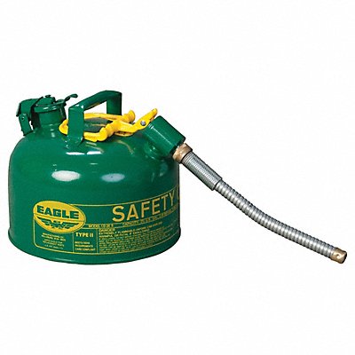 EAGLE U226SX5G Type II Safety Can Green 2-1/2 gal Cap.