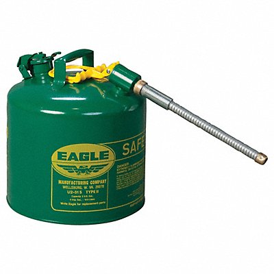 EAGLE U251SX5G Type II Safety Can Green 5 gal Cap.