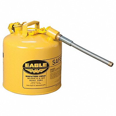 EAGLE U251SX5Y Type II Safety Can Yellow 5 gal Cap.