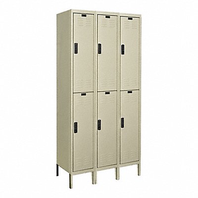 HALLOWELL UEL32282APT Wardrobe Locker 2x3Locker Tan 78 x36 x12 Assm