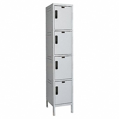 HALLOWELL UELBP18184APL Locker 4x1Lockers Lt Gry 78 x18 x21