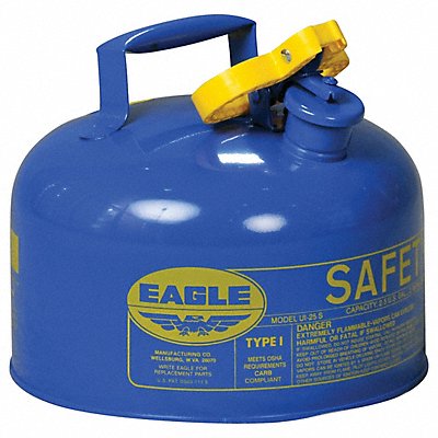 EAGLE UI25SB Type I Safety Can Blue 2-1/2 gal Cap.