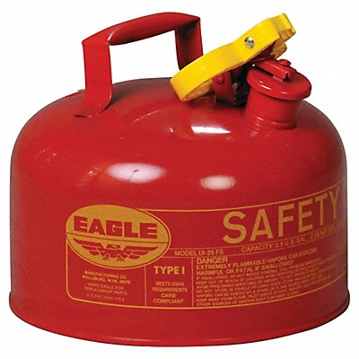 EAGLE UI25S Type I Safety Can Red 2-1/2 gal Cap.