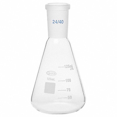 GRAINGER UNJTERFL125 Erlenmeyer Flask 125 mL Conical PK2