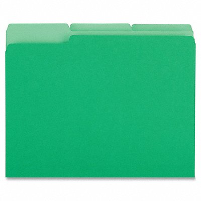 GRAINGER UNV10502 File Folders Letter Green PK100