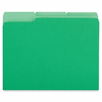 GRAINGER UNV12302 File Folders Letter Green PK100