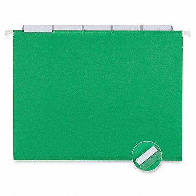 GRAINGER UNV14117 Hanging File Folders Letter Green PK25