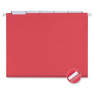 GRAINGER UNV14118 Hanging File Folders Letter Red PK25
