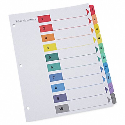 UNIVERSAL ONE UNV24804 Table of Contents Divider 10-Tab PK6
