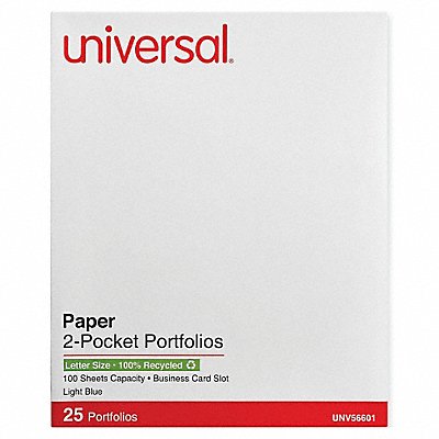 UNIVERSAL UNV56601EE Portfolio 11x8.5 LightBlue PK25