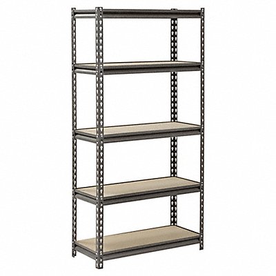 MUSCLE RACK UR301260PB5PSV Boltless Shelving Silver Steel 800lbCap.