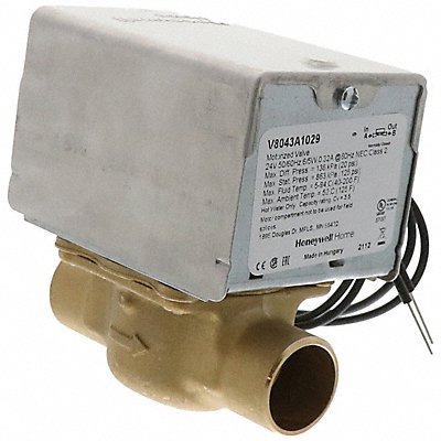 HONEYWELL HOME V8043A1029 Motorised Zone Valve NC Brass 3/4inSweat