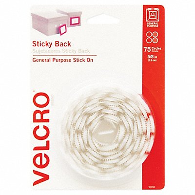 VELCRO BRAND 90090 Sticky Back Dot White PK75