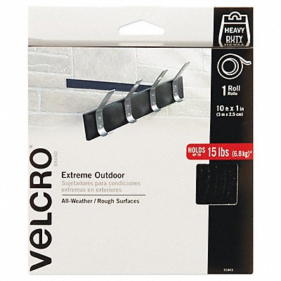 VELCRO BRAND 91843 Extreme Fasteners 1 x10 ft Black