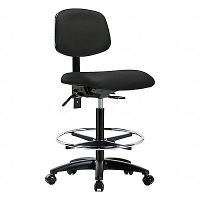 GRAINGER BRVHBCHRGT0A0CFRC8540 Vinyl Chair High FR Castors Black