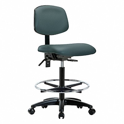 GRAINGER BRVHBCHRGT0A0CFRC8546 Vinyl Chair High FR Castors Blue