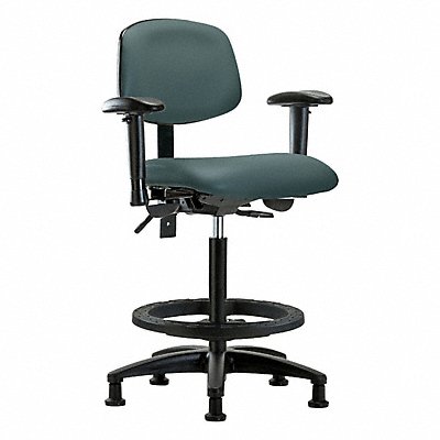 GRAINGER BRVHBCHRGT0A1BFRG8546 Vinyl Chair High AA FR Glides Blue