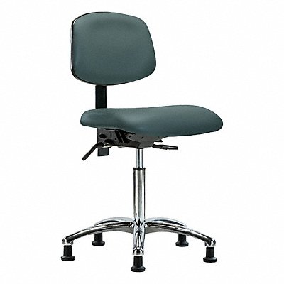 GRAINGER BRVMBCHCRT1A0NFRG8546 Vinyl Chair Chrome Med T Stat Blue