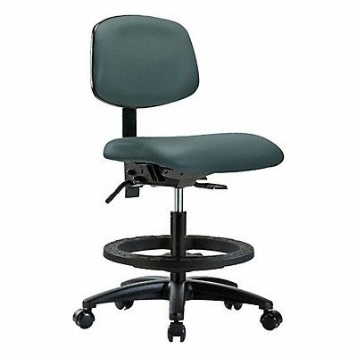 GRAINGER BRVMBCHRGT0A0BFRC8546 Vinyl Chair Med FR Castors Blue