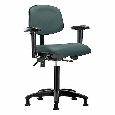 GRAINGER BRVMBCHRGT0A1NFRG8546 Vinyl Chair Med Arms Glides Blue