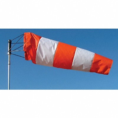 SAFETY FLAG OWO1860 Windsock Nylon Orange/White Striped