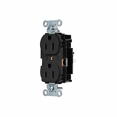 HUBBELL 5252STBK Receptacle 1/2 hp 125V AC NEMA 5-15R