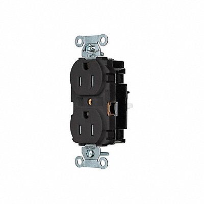 HUBBELL 5262STBKTR Receptacle 1/2 hp 125V AC NEMA 5-15R