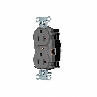 HUBBELL 5352STGY Receptacle 1 hp 125V AC NEMA 5-20R