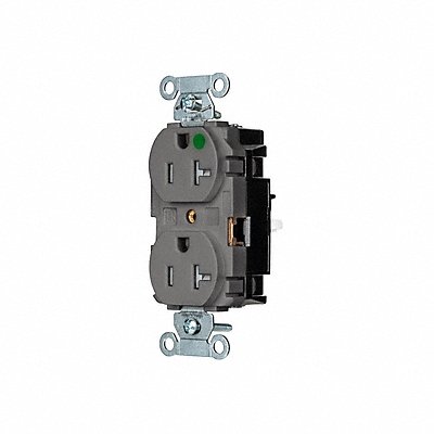 HUBBELL 8300STGYTR Receptacle 1 hp 125V AC NEMA 5-20R