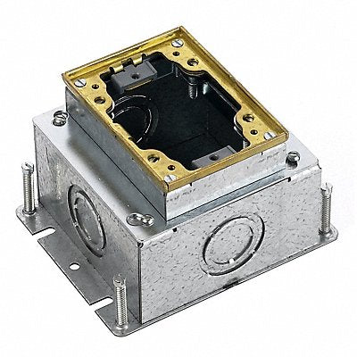 HUBBELL WIRING DEVICE-KELLEMS FB2431 Floor Box Brass/Steel Rectangular
