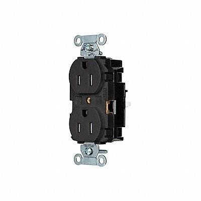 HUBBELL BR15STBKTR Receptacle 1/2 hp 125V AC NEMA 5-15R