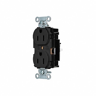 HUBBELL BR15STBK Receptacle 1/2 hp 125V AC NEMA 5-15R