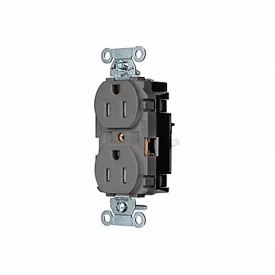 HUBBELL BR15STGYTR Receptacle 1/2 hp 125V AC NEMA 5-15R