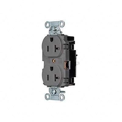 HUBBELL BR20STGY Receptacle 1 hp 125V AC NEMA 5-20R