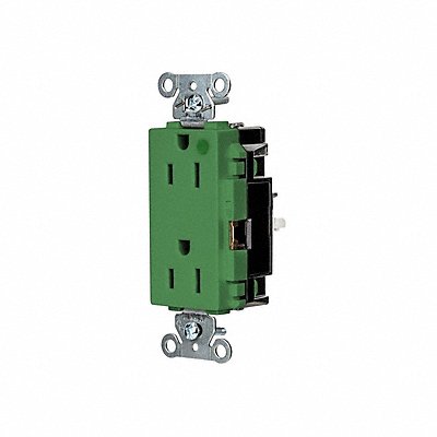HUBBELL HBL2172STGN Receptacle 1/2 hp 125V AC NEMA 5-15R