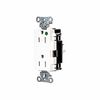 HUBBELL HBL2172STW Receptacle 1/2 hp 125V AC NEMA 5-15R
