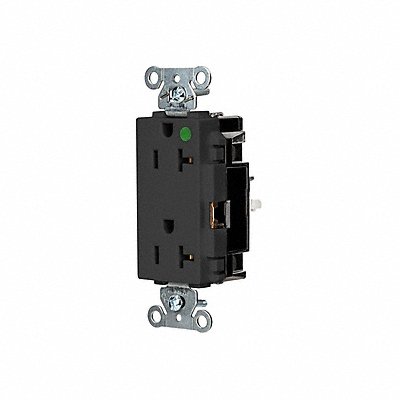 HUBBELL HBL2182STBK Receptacle 1 hp 125V AC NEMA 5-20R