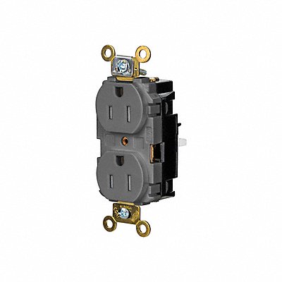 HUBBELL HBL5262STGYTR Receptacle 1/2 hp 125V AC NEMA 5-15R