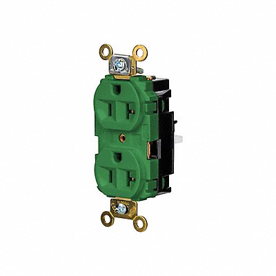 HUBBELL HBL5362STGN Receptacle 1 hp 125V AC NEMA 5-20R